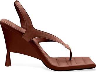 Suede Thong Wedge Sandals