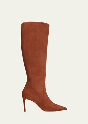 Stuart Suede Stiletto Knee Boots