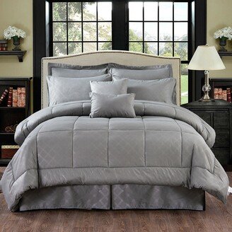 Snake River Décor 10 Piece Bed In A Bag Comforter Set Plaid Embossed Twin Gray