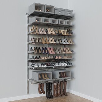 Elfa Classic 4' Shoe Wall Solution Platinum