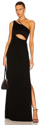 One Shoulder Gown in Black