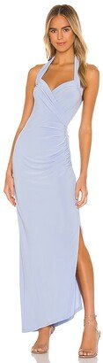 X REVOLVE Halter Sweetheart Side Drape Gown