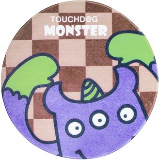 Cartoon Three-eyed Monster Rounded Cat and Dog Mat