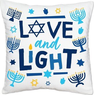 Big Dot Of Happiness Hanukkah Menorah Chanukah Holiday Home Decorative Throw Pillow Cover 16 x 16