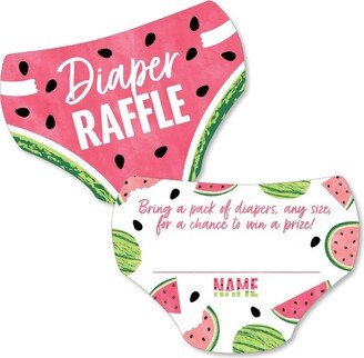 Big Dot of Happiness Sweet Watermelon - Diaper Shaped Raffle Ticket Inserts - Fruit Baby Shower Activities - Diaper Raffle Game - Set of 24