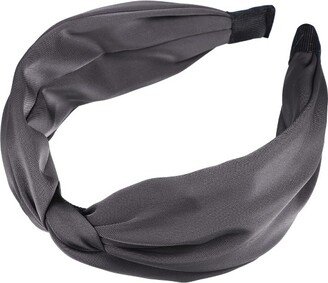 Unique Bargains Women's Satin Twist Headband Hairband 1.2 Inch Wide 1 Pc Dark Gray