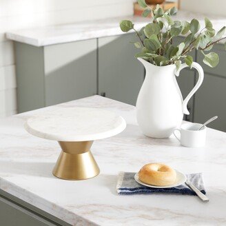 Studio 350 Gold Marble Contemporary Cake Stand 7 x 12 x 12 - 12 x 12 x 7 Round