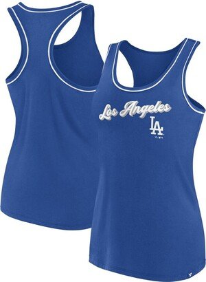 Women's Branded Royal Los Angeles Dodgers Wordmark Logo Racerback Tank Top