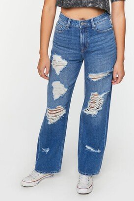 Recycled Cotton 90s-Fit Distressed Jeans