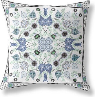 Amrita Sen Designs Amrita Sen Paisley Leaf Geo Indoor Outdoor Pillow Zip-AB