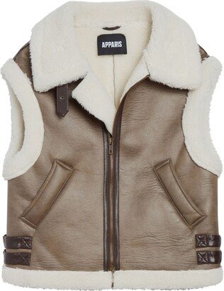 Faux-Shearling Trim Gilet