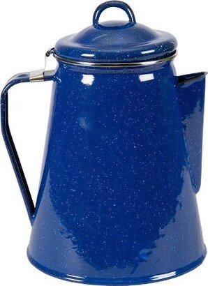 Enamel Coffee Pot 8 Cup Percolator With Basket Blue