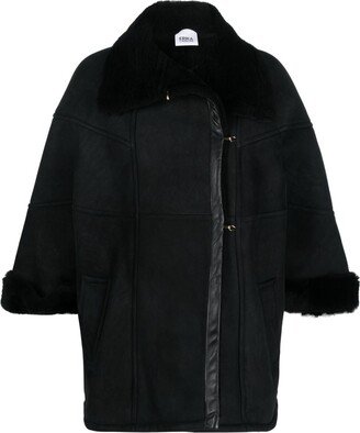 Shearling-Lined Leather Cape