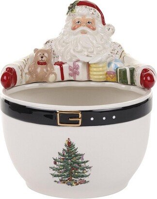 Christmas Tree Gold Santa Nut Bowl