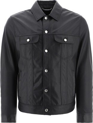 Buttoned Leather Jacket-AD