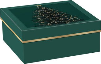 Punch Studio Large Square 2-Piece Gift Box Green Tree
