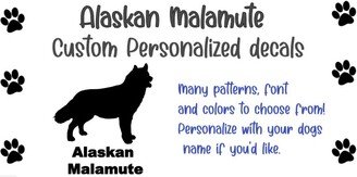 Alaskan Malamute Personalized Dog Breed Decals, Custom Silhouettes For Women, Custom Decals Cars, Lover Gift, Gift