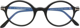 Logo-Plaque Round-Frame Glasses-AE