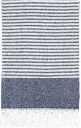 Elegant Thin Striped Pestemal Beach Towel Navy