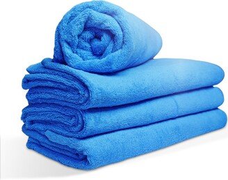 Elevate Your Poolside Bliss With American Comfort Luxury Miami Vice Blue Cabana Towels - Plush, Absorbent, & Stylish | 31.5 X 67