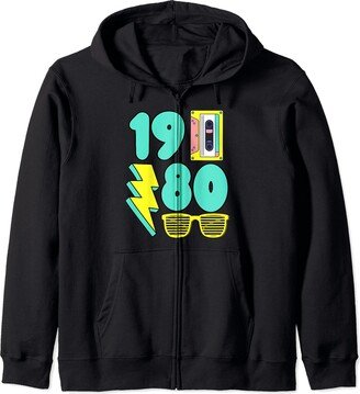 1980 Vintage Birthday I Miss The 80s I Miss The 80s Nostalgic Birth Year 1980 Vintage Birthday Zip Hoodie-AA