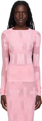 Pink Logomania Long Sleeve T-Shirt