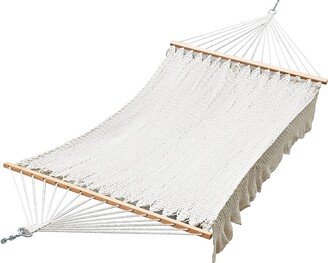 Bahia Brazilian Patio Hammock Crochet Cotton Hammock Set Single Hammock for One Person Outdoor Patio Swing Chair - Natural