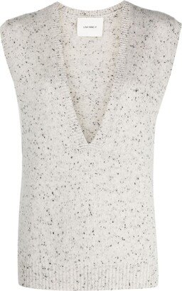 Speckle-Knit Cashmere Vest