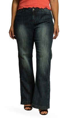 High Waist Slit Hem Wide Leg Jeans