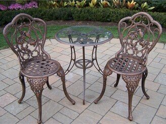 Oakland Living Corporation Lattice 3-piece Bistro Set with 24-inch Tempered Glass Top Table and 2 Chairs