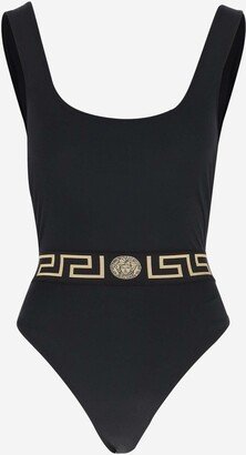 One-piece Swimsuit With Greca Border