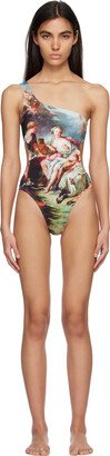 Multicolor Single-Shoulder One-Piece Swimsuit