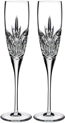 Love Forever Set of 2 Lead Crystal Champagne Flutes