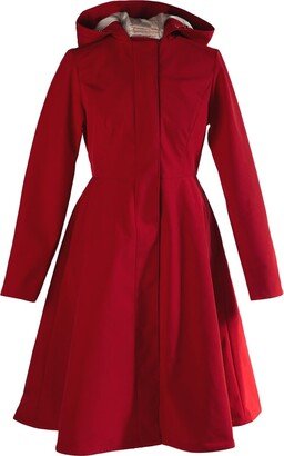 Rainsisters Waterproof Dark Red Trench Coat With Hood: Scarlet Red