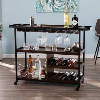 Tansley Rolling Wine Cart Brown - Aiden Lane