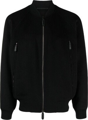 Zip-Up Cashmere Bomber Jacket