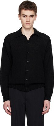 Black Spread Collar Cardigan