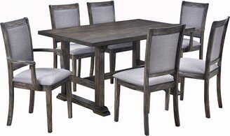 7-Piece Trestle Dining Table Set