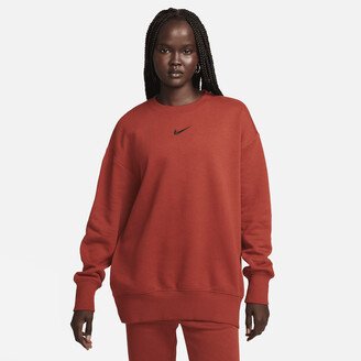 Women's Sportswear Phoenix Fleece Oversized Crewneck Sweatshirt in Orange