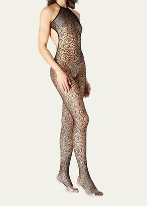 Open-Back Geometric Fishnet Catsuit