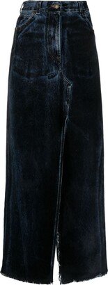 DARKPARK Emma flocked denim maxi skirt