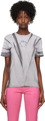 SSENSE Exclusive Gray Flaming Heart T-Shirt