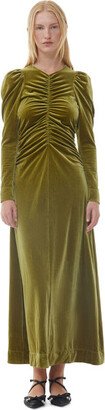 Green Velvet Jersey Long Dress