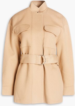 Belted wool and cashmere-blend felt coat