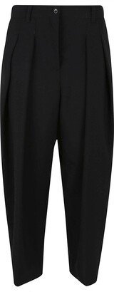 High-waist Straight-leg Pleated Trousers-AA