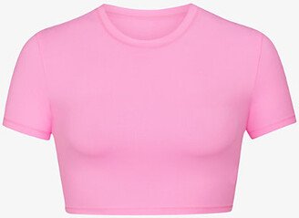 Womens Light Pink T-shirt Recycled Stretch-nylon Bikini top Xxxxl