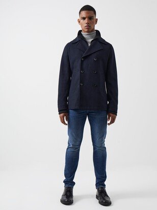 Double Breasted Layered Pea Coat