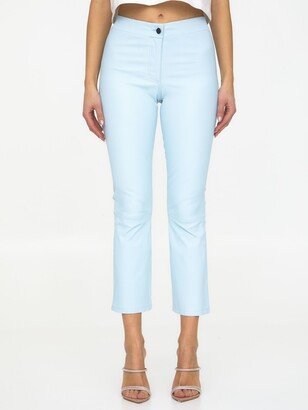 Light-blue Leather Pants