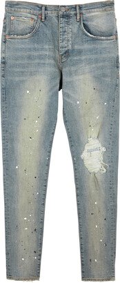 Brand Distressed Slim-leg Jeans-AF