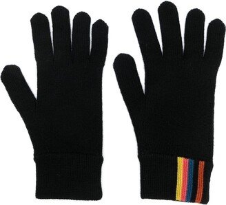 Stripe-Print Wool Gloves